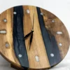 Walnut & Epoxy Wall Clock – Handmade Minimalist Wooden Timepiece – Unique Resin Modern Home Décor