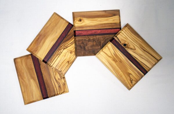 il_fullxfull.6519895256_bim5.jpg Handmade Olive Wood Coasters: Resin Inlay Drink Coasters, Set of 4