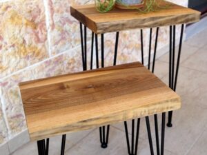 Live Edge Walnut End Table: Rustic Modern Accent Furniture