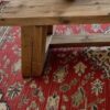 Reclaimed Wood Coffee Table: Rustic Modern Trapezoid Leg Design