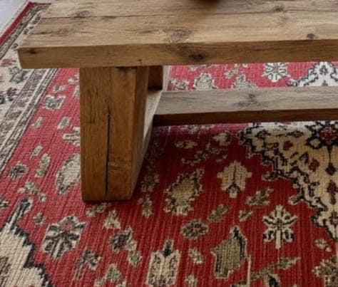 Reclaimed Wood Coffee Table: Rustic Modern Trapezoid Leg Design