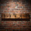 Reclaimed Wood Coat Rack with Black Iron Hooks – Rustic Wall Mounted Hanger