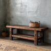 Reclaimed Wood Bench – Solid Straight Legs with Storage Shelf – Rustic Functional Design