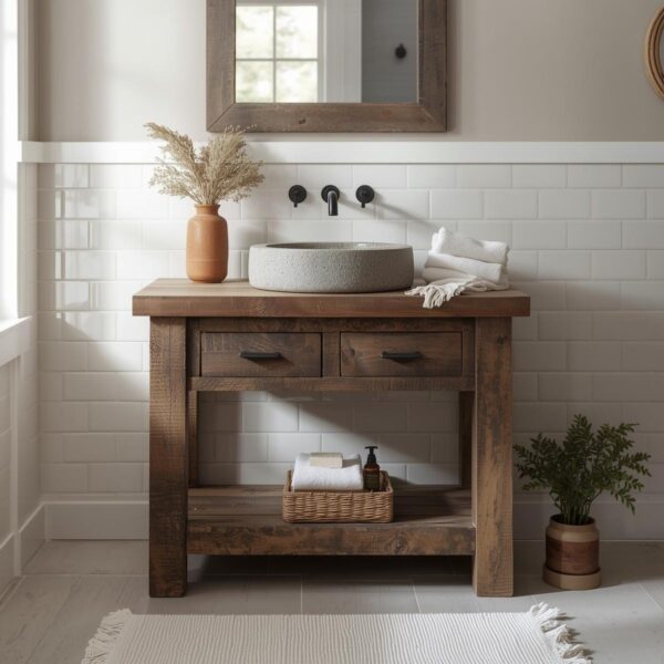 il_fullxfull.7442931607_qyo2.jpg Reclaimed Wood Bathroom Vanity Table with Drawers & Shelf – Rustic Farmhouse Sink Stand